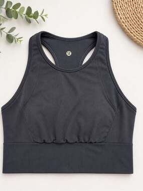 Lululemon Charcoal Gray High Neck Racerback Sports Bra Medium